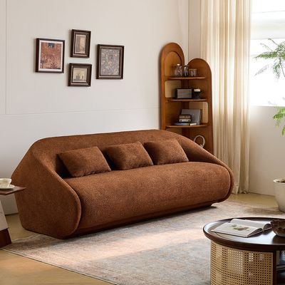 Freeza 3 Seater Fabric Sofa Bed -Rust
