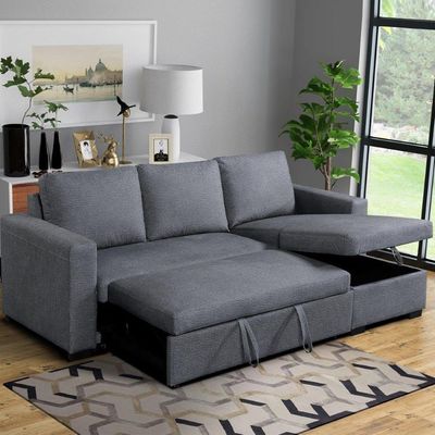 Holly Corner Fabric Sofabed - Shadow Grey