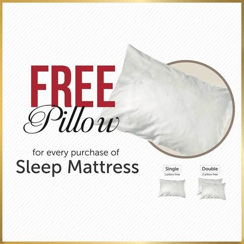 Sleep Bonnell Spring Medium Firm Queen Mattress with 2 Pillow Free - 160x200x21 cm - With 5-Year Warranty