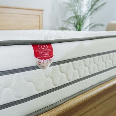 مرتبة Eco Pocket Spring مقاس كوين متوسطة الصلابة - 150x200x25 سم - مع ضمان 5 سنوات