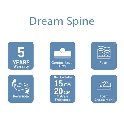 مرتبة Dream Spine Fit ذات الوجهين سوبر كينج - 200x200x15 سم - مع ضمان 5 سنوات