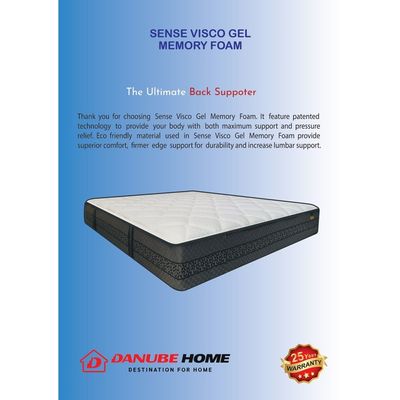 مرتبة فردية من Sense Visco Gel ميموري فوم بنوابض جيبية - 120x200x32 سم - مع ضمان 25 سنة