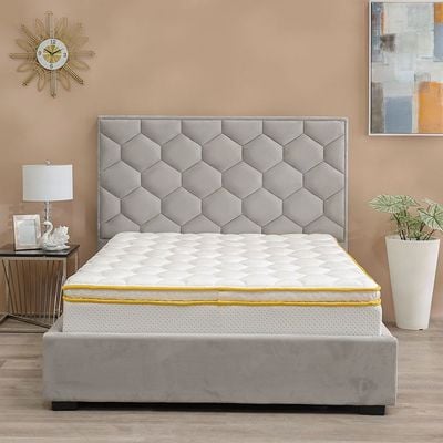 Latex Pillow Top Pocket Spring Queen Mattress - 150x200x30 cm - With 15-Year Warranty