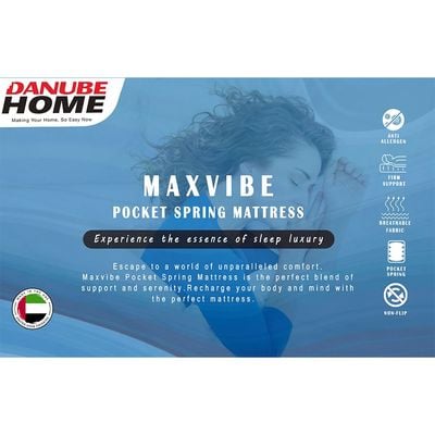 Maxvibe Pocket Spring King Mattress - 180x200x25 cm - With 10-Year Warranty