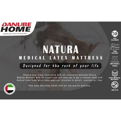 Natura Latex Medicated Foam Single MattressÂ - 90x190x22 cm - With 10-Year Warranty 