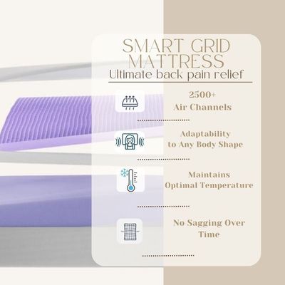 Smart Grid Memory Foam  Pocketed Spring Mattress - 120x200x26 cm - With 10-Year Warranty