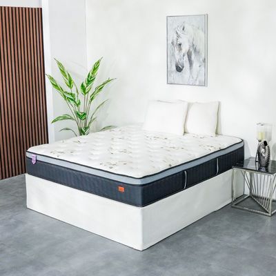 Cotton Pocket Spring Euro Top Queen Mattress - 150x200x30 cm - With 10-Year Warranty