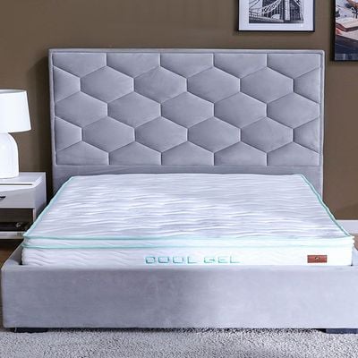 Cool Gel Memory Foam Bonnell Spring Medium Firm King Mattress 180x200x22 cm - With 5-Year Warranty