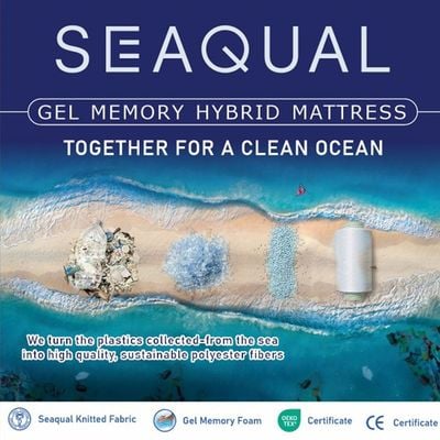 Seaqual Gel Memory Foam Queen Mattress - 150x200x25 cm - With 10-Year Warranty