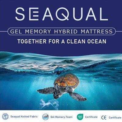 Seaqual Gel Memory Foam Queen Mattress - 150x200x25 cm - With 10-Year Warranty