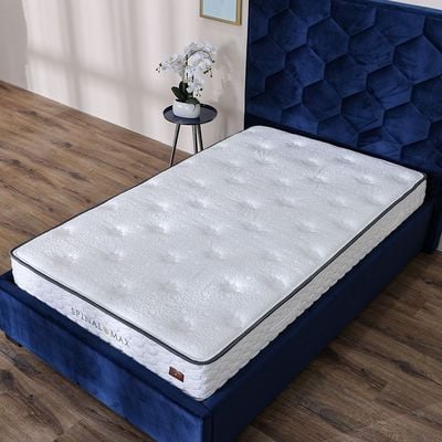 Aloe Vera Spinal Max Foam with Bonnell Spring Single Mattress - 90x190x25 cm - With 5-Year Warranty