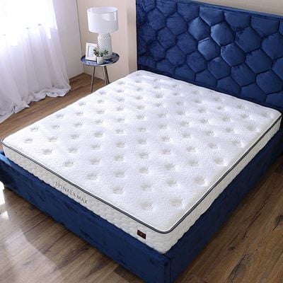 Aloe Vera Spinal Max Foam with Bonnell Spring Queen Mattress - 150x200x25 cm - With 5-Year Warranty