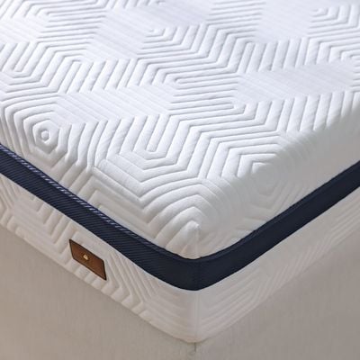 Heatless Reversible 7-Zone Hybrid Gel Memory Foam Single Mattress-White-120x200x25-With 15-Year Warranty
