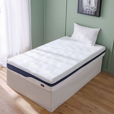 Heatless Reversible 7-Zone Hybrid Gel Memory Foam King Mattress - White - 180x200x25 - With 15-Year Warranty