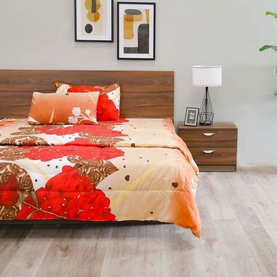 Urbane Melted Brown 4-Piece Comforter Set - 220x230 cm - Brown