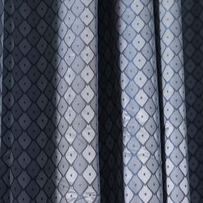 Bliss 2-Piece Diamond Jacquard Curtain Set 135X240 Cm - Blue