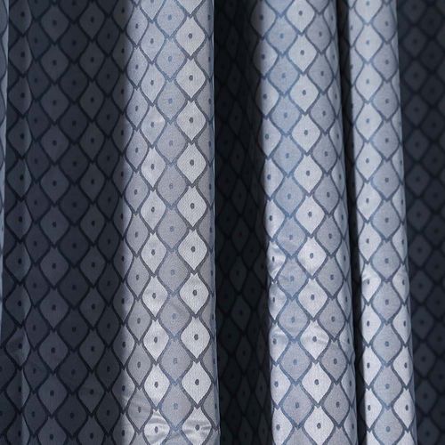 Bliss 2-Piece Diamond Jacquard Curtain Set 135X240 Cm - Blue