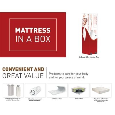 Mattress in a Box Pocket Spring Single Mattress - 120x200x26 cm - With 10-Year Warranty