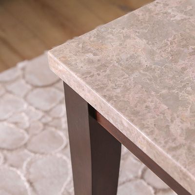 Brody Marble Coffee Table - Beige/Dark Walnut - With 2-Year Warranty