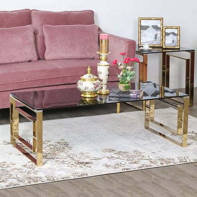 Seth Coffee Table - Golden Chrome