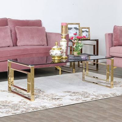 Seth Coffee Table - Golden Chrome