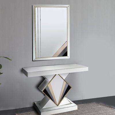Bass Console With Mirror - Silver