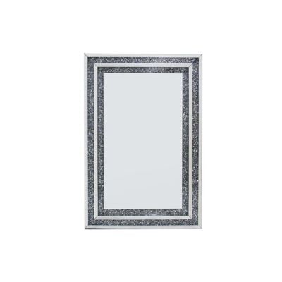 Chevron Console With Mirror - Silver