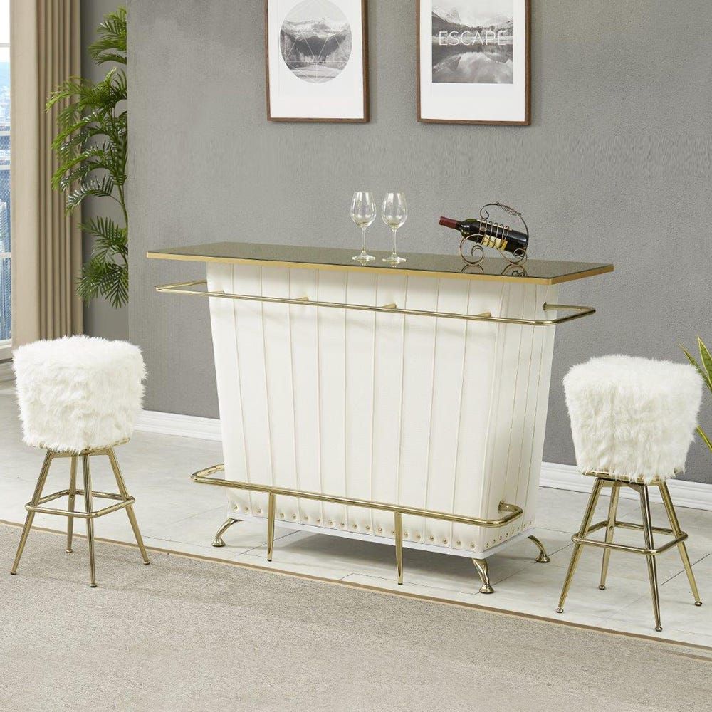 White and deals gold bar table