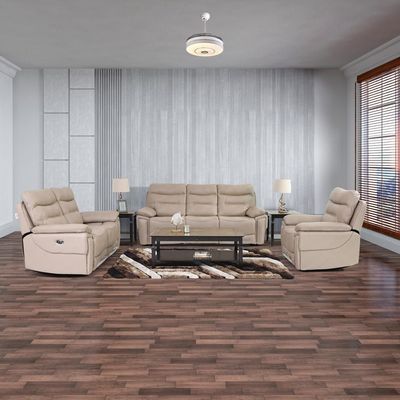 Lucy Leather Recliner 1s - Beige