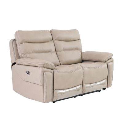 Lucy Leather Recliner 2s - Beige