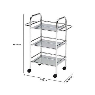 عربة تقديم مافريك 3 طبقات - كروم فضي