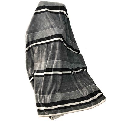 Yarn Dyed Jacquard Flannel Plush Blanket Dark Grey - 150X200Cm
