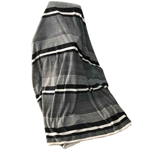 Yarn Dyed Jacquard Flannel Plush Blanket Dark Grey - 150X200 cm