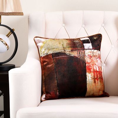 Fantasy Foil Print Abstract Cushion 45X45cm Mrn - HOL-F-2004