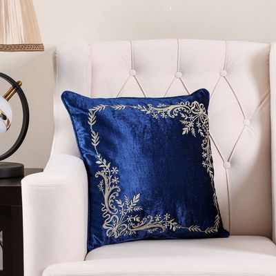 Fantasy Emb Creeper Cushion 45X45cm Navy - HOL-E-3007