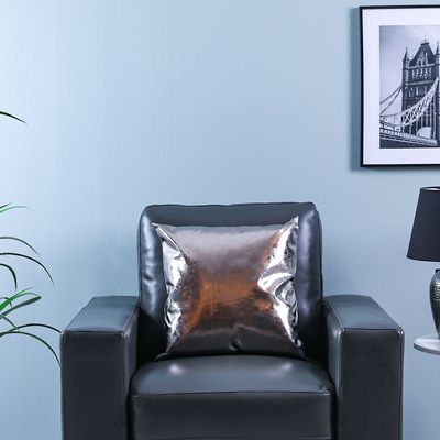 Alaina Pu Leather Cushion 45x45cm Grey DHSF/001