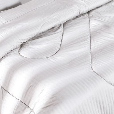 Satin Stripe 10PC King Comforter Set - Grey