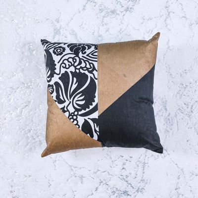 Gala Foil Print Cushion Brown 45X45 cm-AW-360