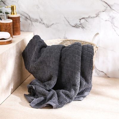 Air Infused Solid Dobby Bath Towel 70X140cm Grey