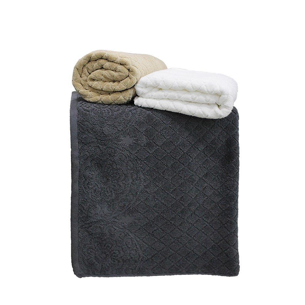 Buy Air Infused Solid Dobby Bath Towel 70X140cm Beige Online