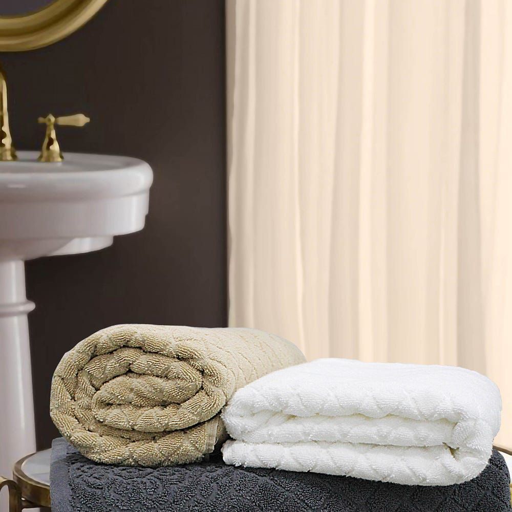 Living :: Bath & bed linen :: BYFT Home Ultra Premium Hand Towel (50 x 90 Cm  - Set of 1) 100% Cotton, High Quality Bath linen with Checkered Dobby 550  Gsm