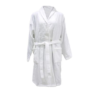 Shawl Collar Large Bathrobe White