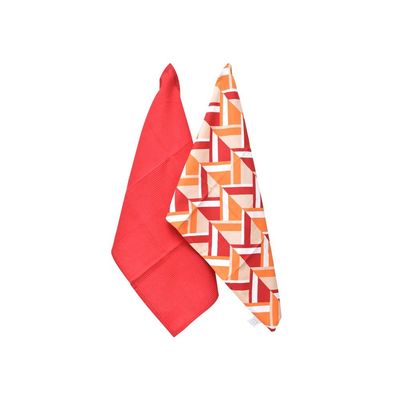 Red Geometric -Set 2 Kitchen Towels