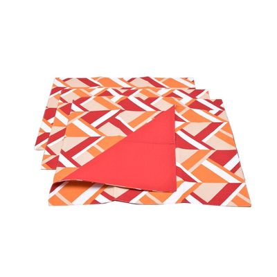 Red Geometric - Set 4 Fused Placemat 33x45 cms