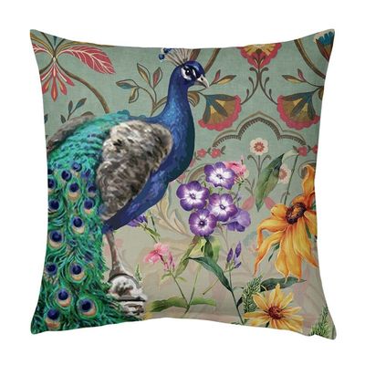 Dreamz Cushion 43X43cm MULTI PEACOCK -1 Filled CUSHION