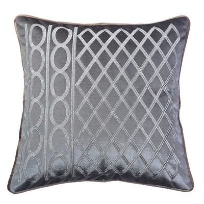 Fantasy Embroidered Filled Cushion 45X 45 cms -Grey