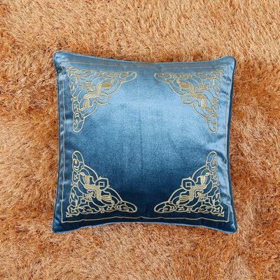 Fantasy Embroidered Filled Cushion 45X 45 cms -Teal-ON