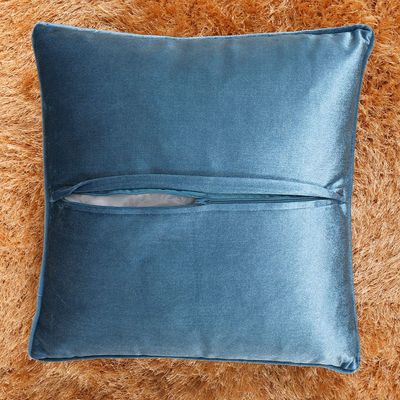 Fantasy Embroidered Filled Cushion 45X 45 cms -Teal-ON