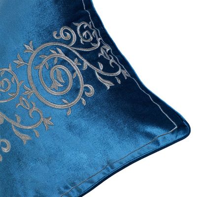 Fantasy Embroidered Filled Cushion 45X 45 cms -Teal