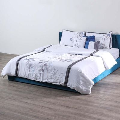 Arianna-Anissa King S/7 Emb Comforter Set White